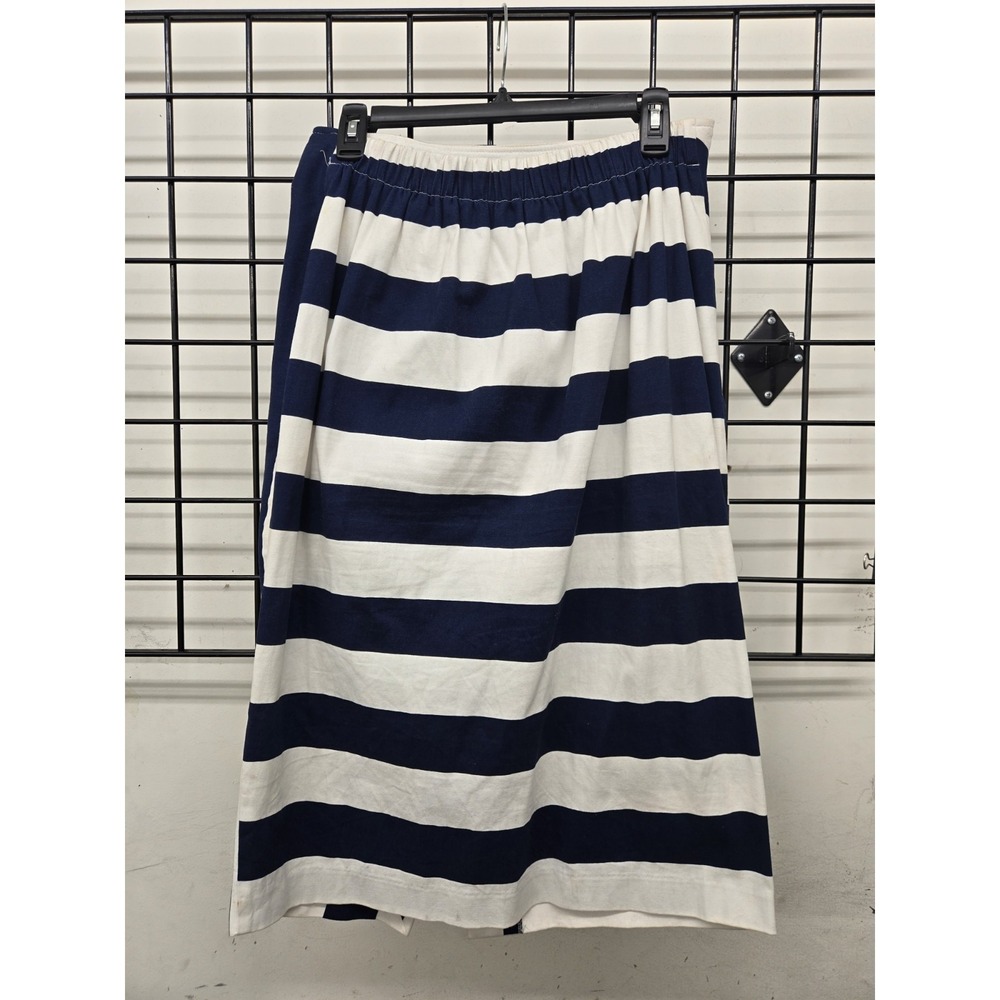 Eva Mendes New York Co. Navy & White Skirt Size 12, visible run line outside - Picture 4 of 11